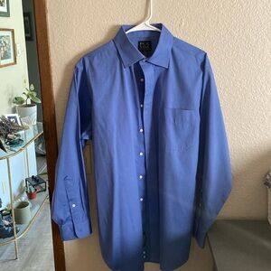 Jos A Banks cobalt blue dress shirt
